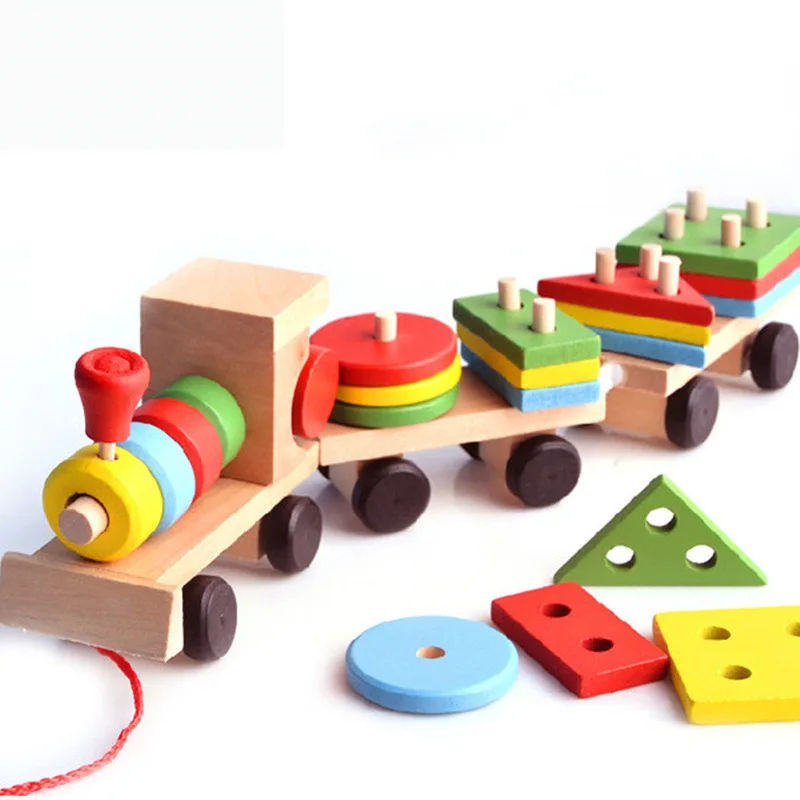 wooden shape train