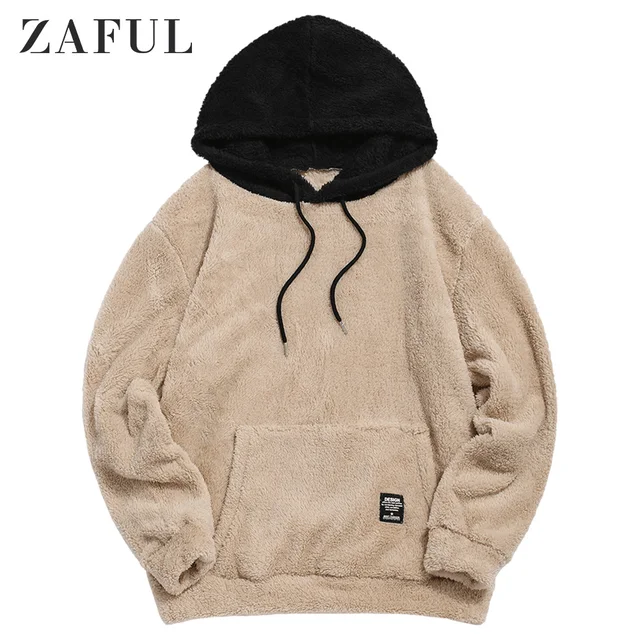 ZAFUL Winter Colorblock Splicing Faux 