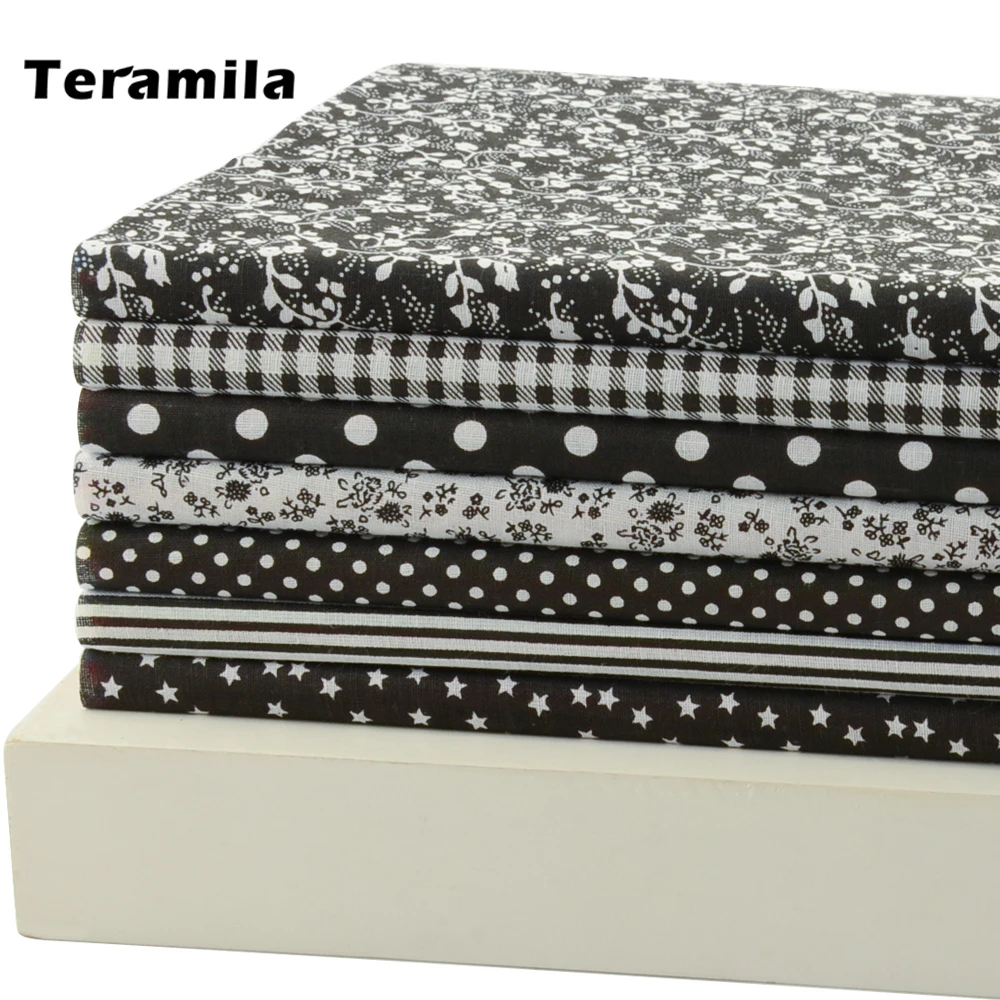 Teramila Flower Design 20x25cm 100% Cotton Fabric Telas Patchwork Printed  Tissu Handmade DIY Quilting Home