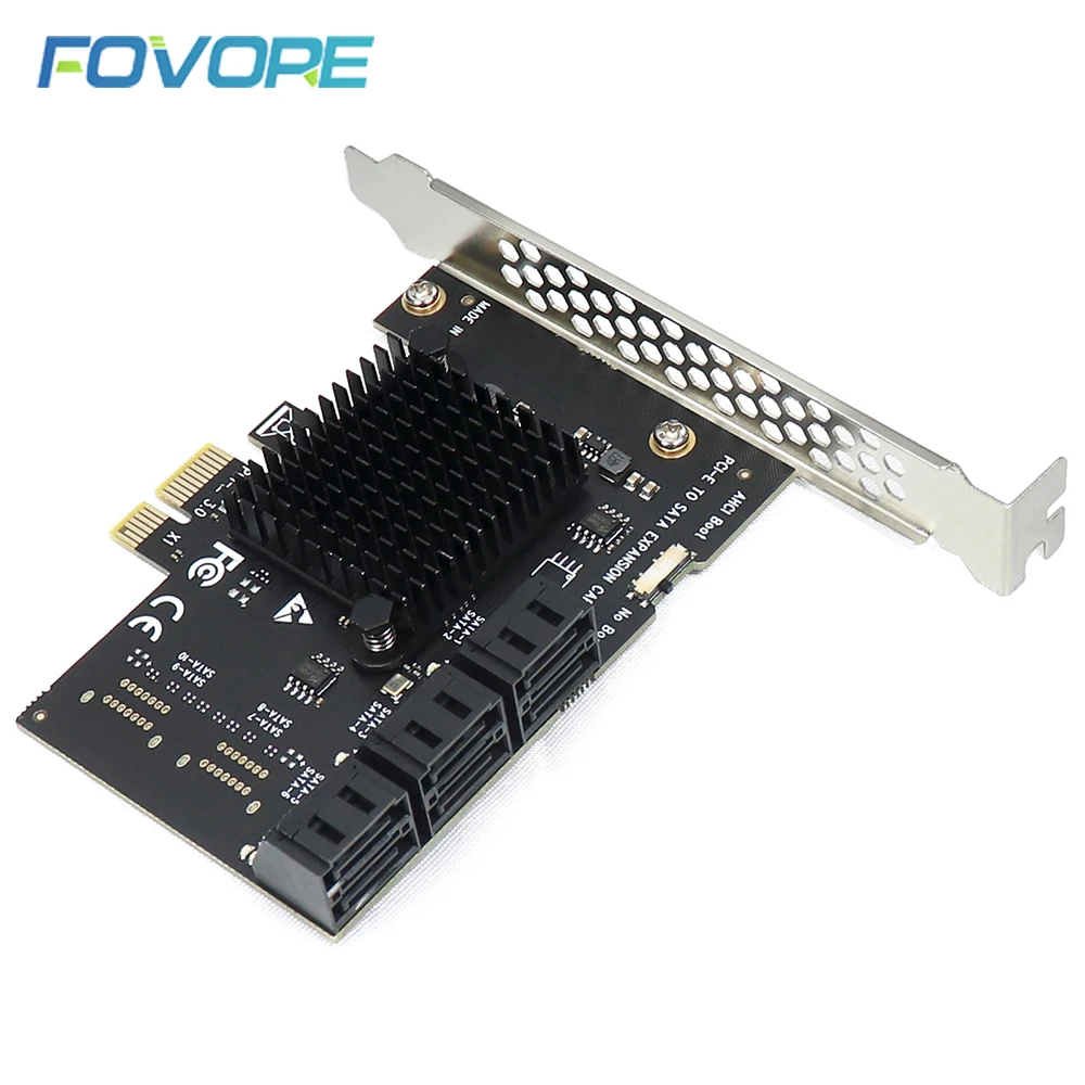 PCI Express to 6 Ports SATA 6Gbps Adapter PCIe x1 to SATA 3 III 3.0 Controller PCI-e SATA3 Expansion Riser Card For Windows PC