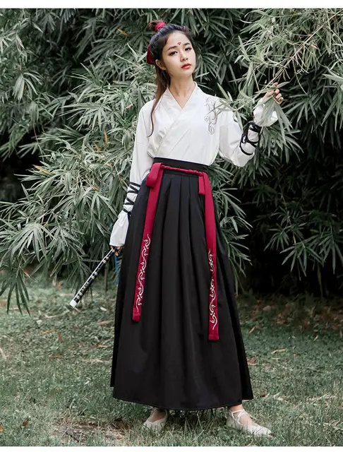 Chinese National Folk Dance Costume Women Traditional Hanfu Clothin ...