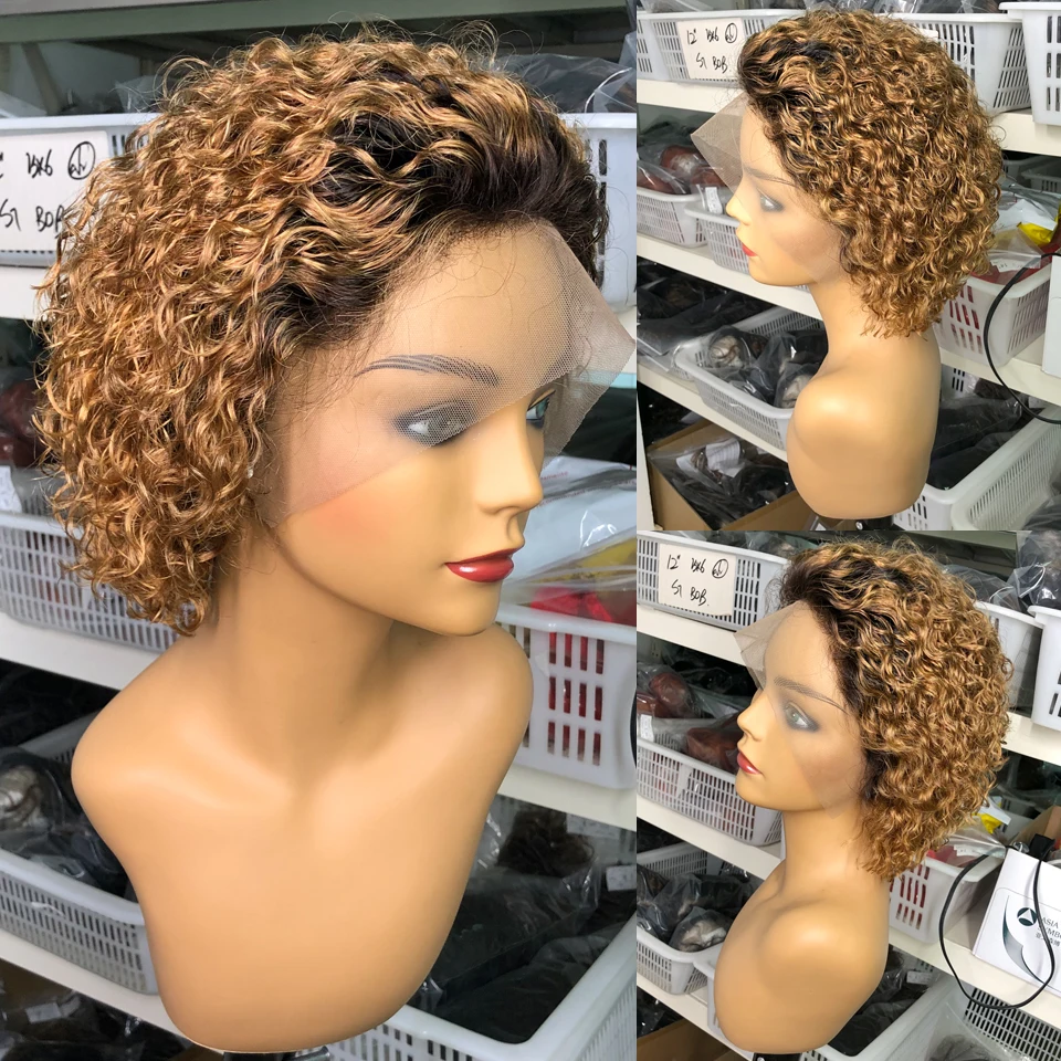 blonde short curly wigs