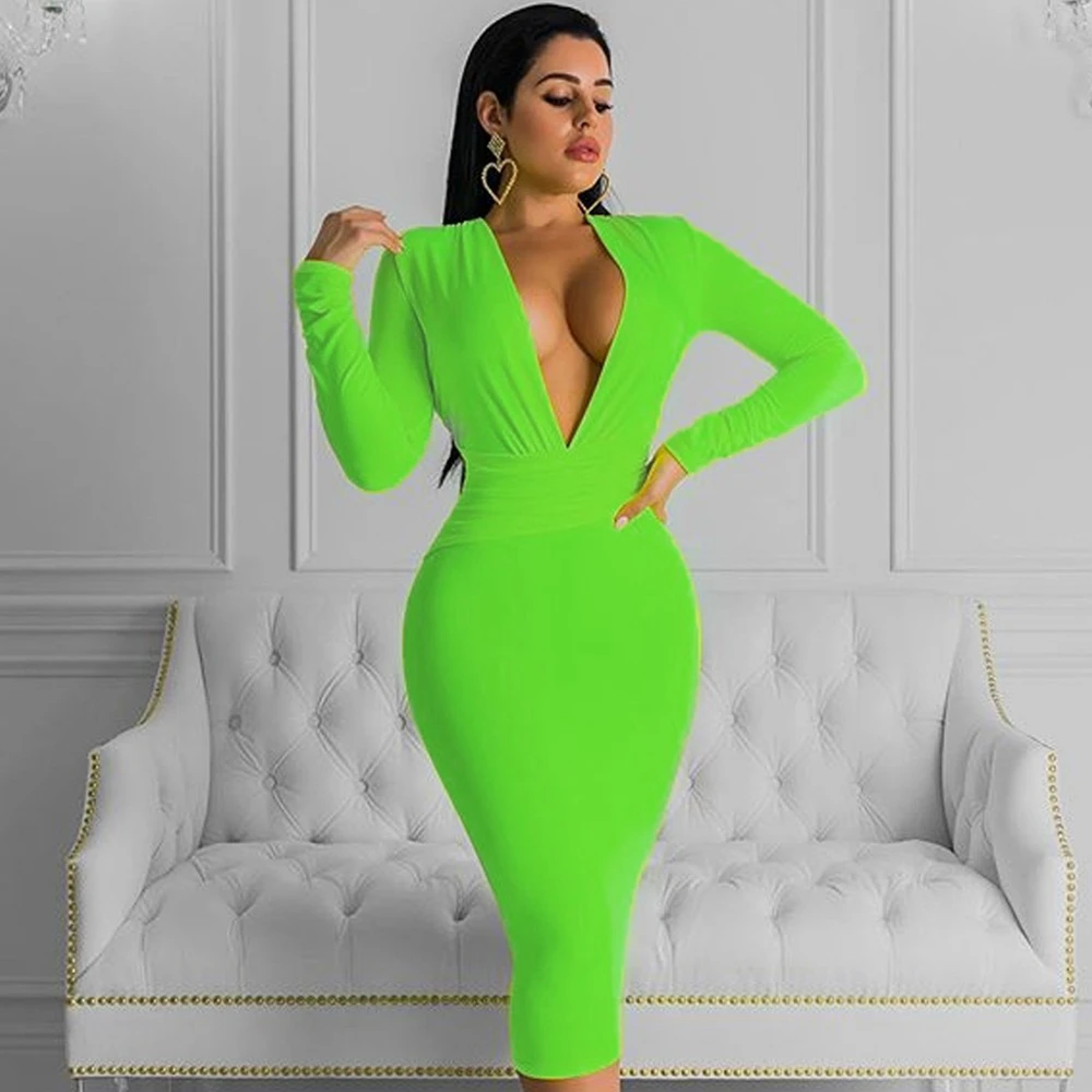 Ocstrade Long Sleeve Bandage Dress 2019 