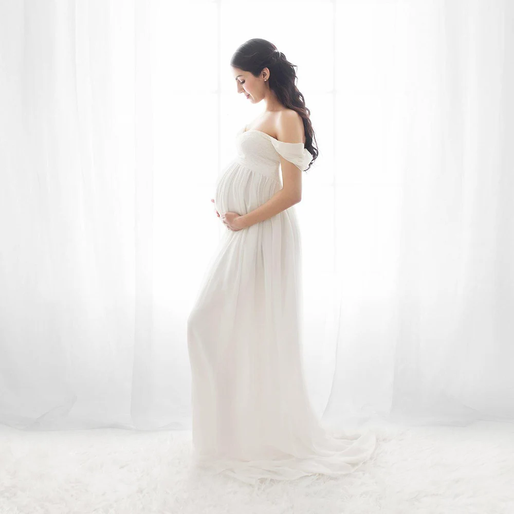chiffon maternity dress for photoshoot