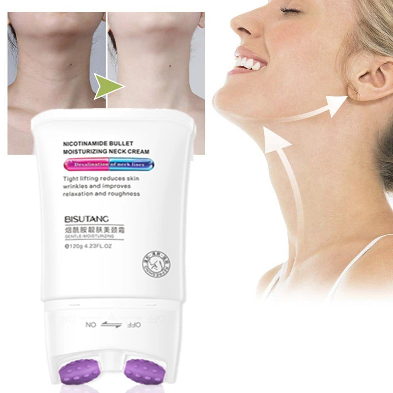 Αγορά AliExpress  120g Double Roller V-Type Neck Cream Massager Smooth  Skin Neck Cream Remove Neckline Wrinkle Lifting Firming Brighten Neck Mask