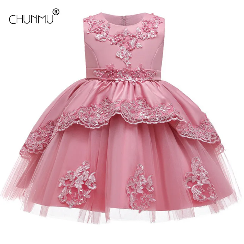 petal pink flower girl dresses