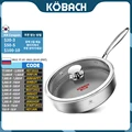 KOBACH 26cm frying pan kitchen nonstick pan 304 stainless steel frying pan kitchen nonstick skillet frying pan with lid preview-1