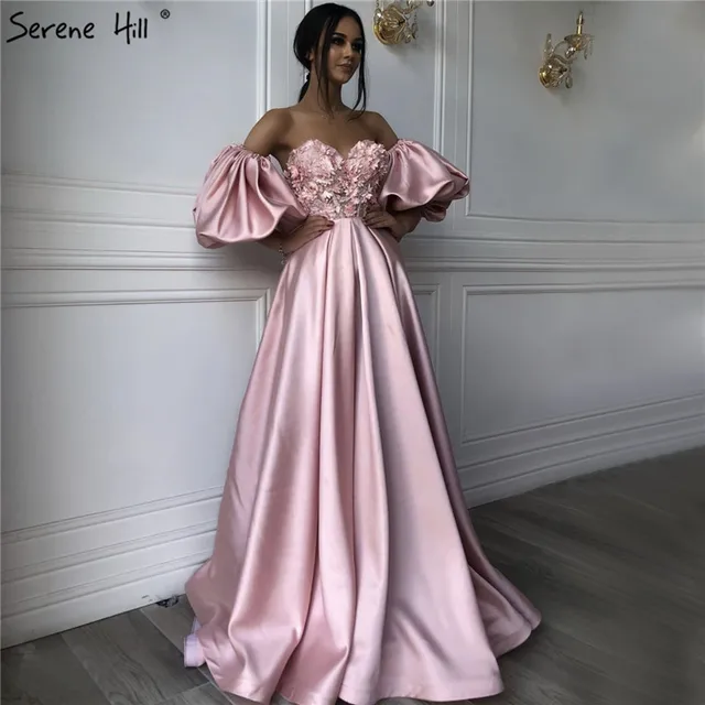 Pink Puff Short Sleeve Sexy Evening 