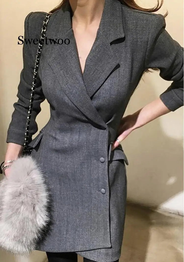 Office Blazer Dress Black Formal Wear 