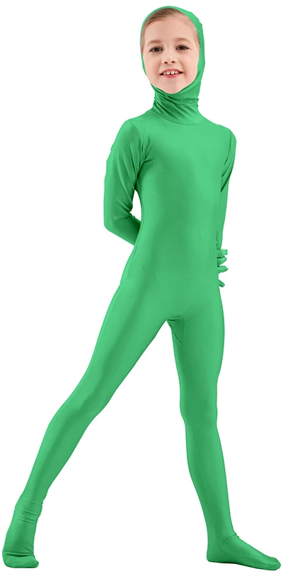 SPEERISE Boys Face Open Black Zentai Suits One Piece Tights Full