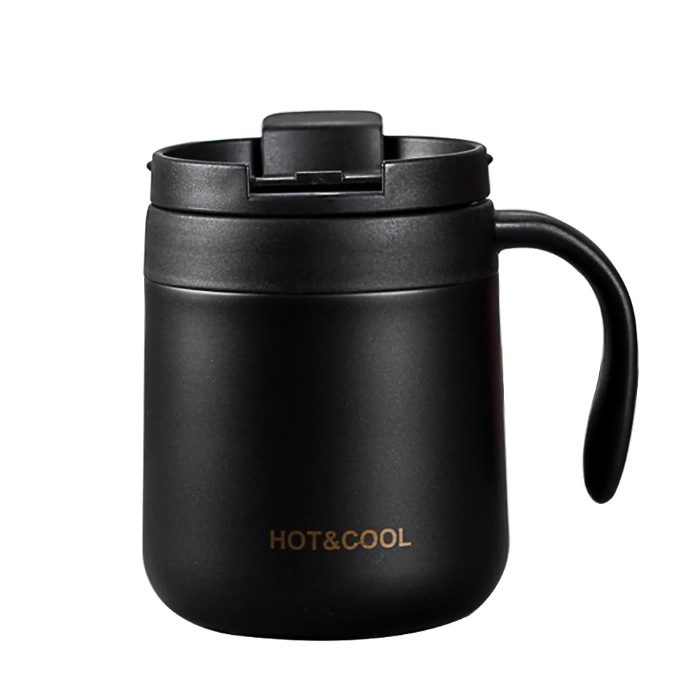 Coffee Mug Thermos Beer Cups Handgrip Insulated Bottle Leakproof Stainless Steel Flask Tumbler Thermal Cooler Outdoor Drinkware
