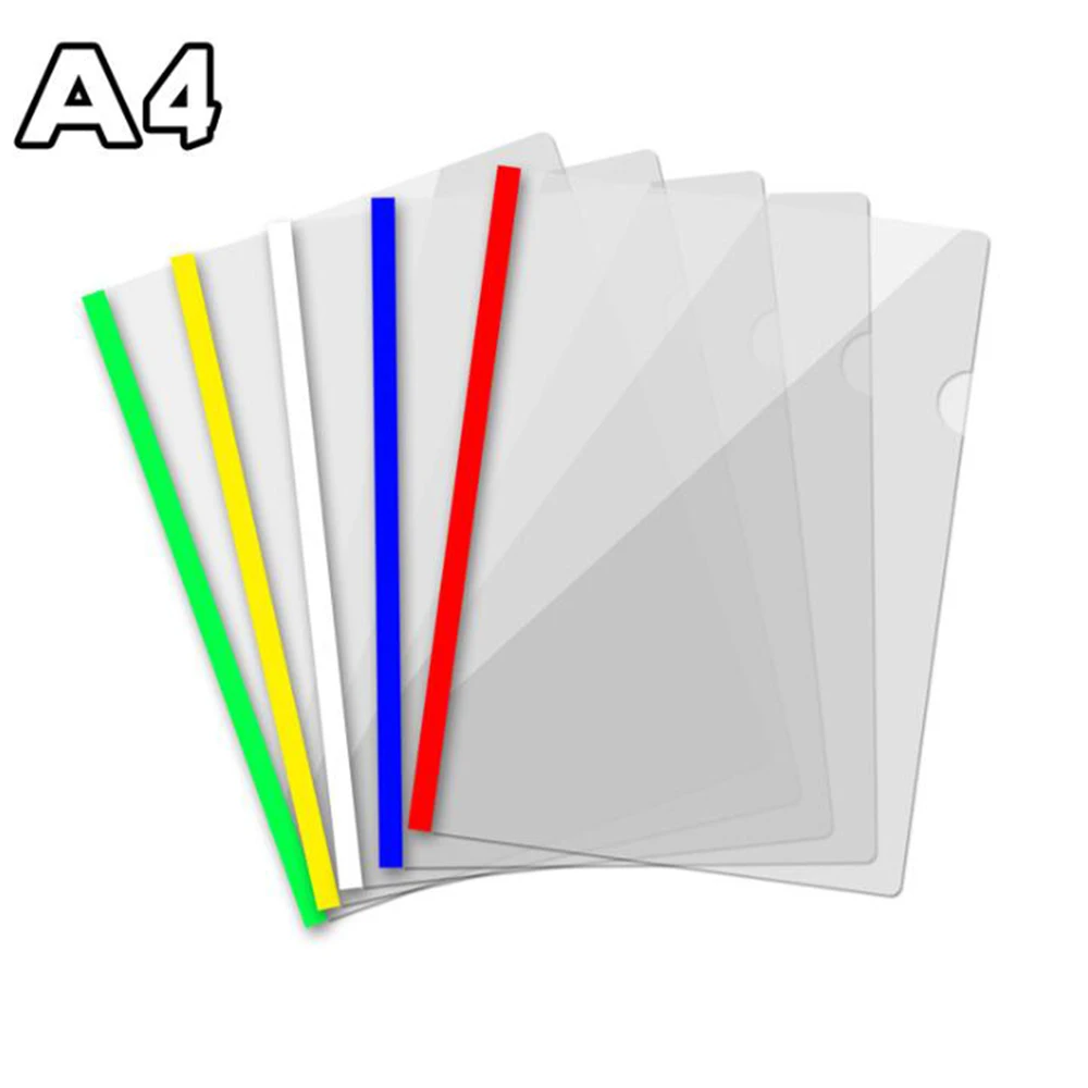 10pcs Sliding Bar Covers, Clear Presentation Covers Resume File Folders  Organizer Plastic Paper Sleeves for A4 Size Paper