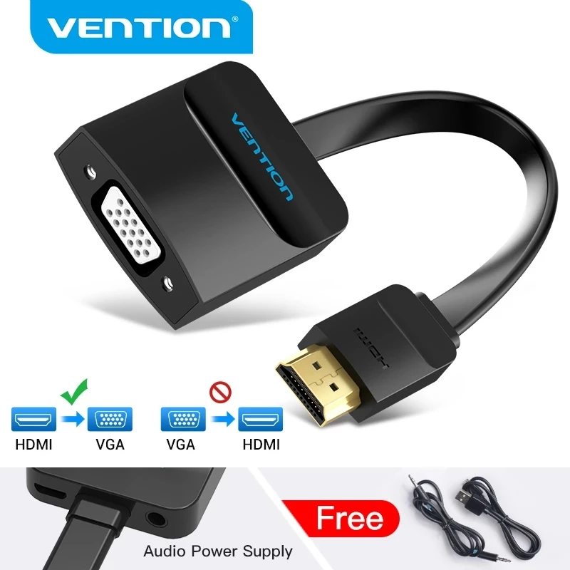Vention HDMI to VGA Adapter Cable for Xbox PS3 PS4 Laptop TV Box Support 1080P Digital Analog Audio HDMI to VGA Converter-animated-img