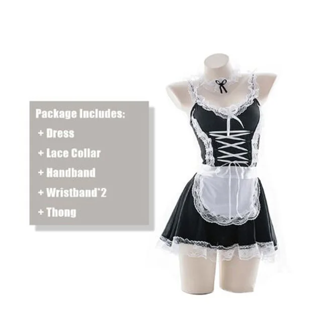 Купить Платья Women Sexy Lingerie French Apron Maid Dress Cosplay