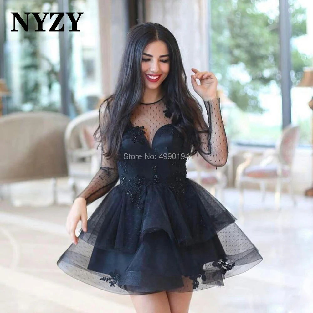 NYZY C277 Black Cocktail Dresses 2020 