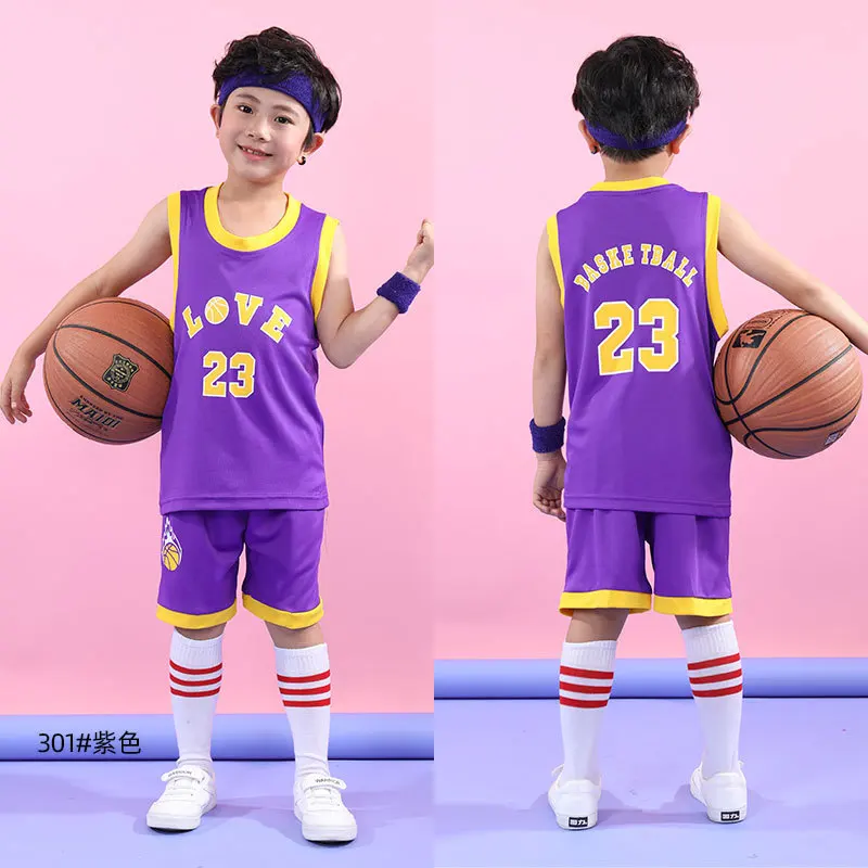 Kids Love No.23 Basketball Set kits,Girls Basketball jerseys,boys