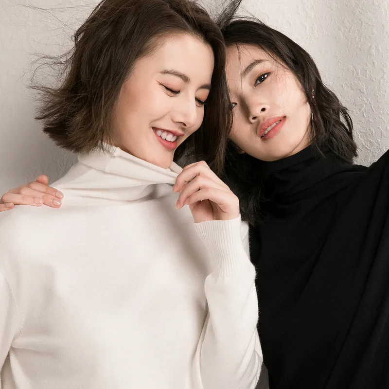 Winter Solid Color Turtleneck Sweater 
