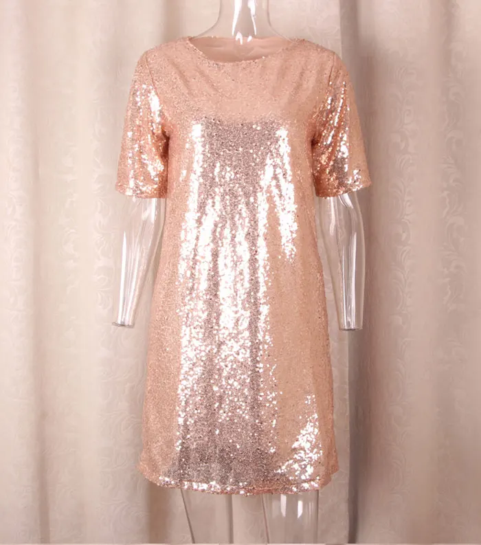 קנו שמלות | Black Rose Gold Sequin 