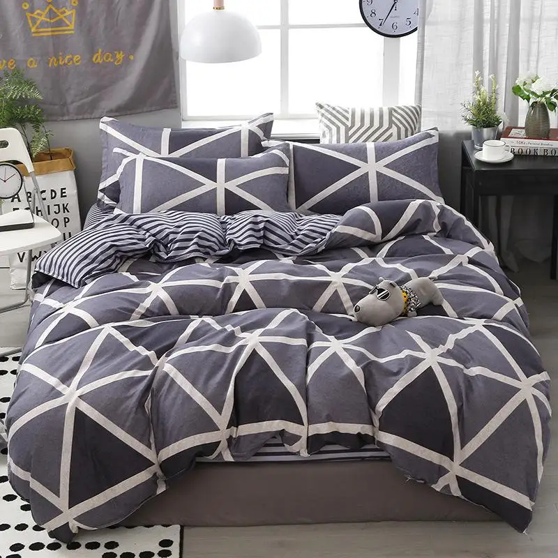 grey geometric duvet cover