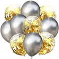 10PCS Metallic Color Birthday Wedding Party Latex Balloon Sequins Christmas Balloons decoration Baby Gold Party Decorations preview-6