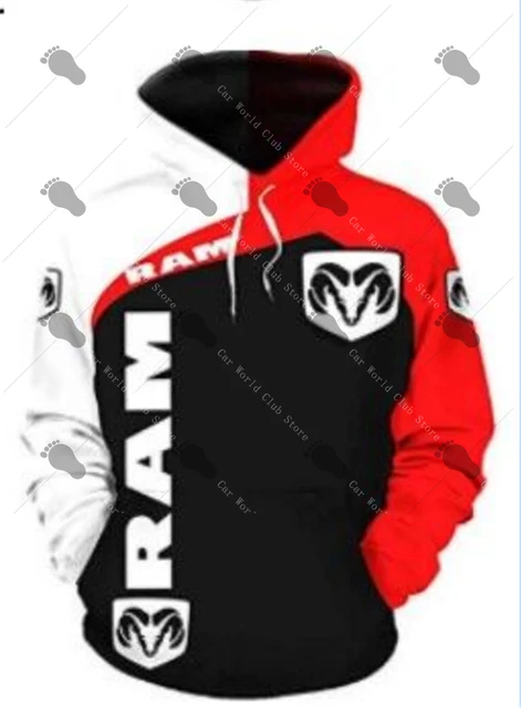 Dodge RAM- Hoodie Sweatshirt High Quality Harajuku Peripheral 3D Digital Print Jacket Hip Hop Motorcycle Style Pullover Oversize