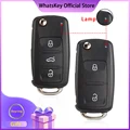 WhatsKey Flip Remote Car Key Shell Case For Seat Altea For Skoda Fabia For Volkswagen VW Caddy Passat Golf 6 7 4 5K0837202AD
