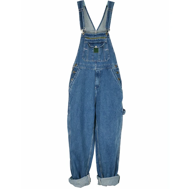 Loose Fit Jeans Men Denim Bib Overalls 