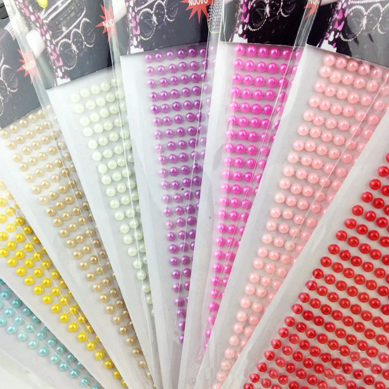 3/4/5/6mm Self Adhesive Colorful Crystal Rhinestone Stickers for