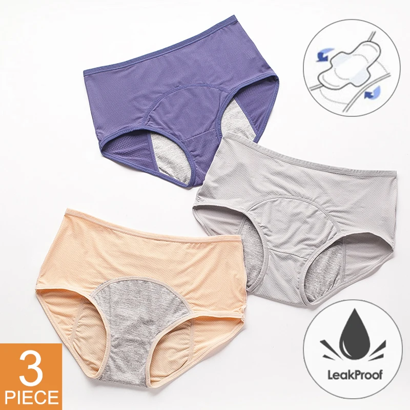 Купить Женские трусики 3pcs Set Leak Proof Menstrual Panties Women Period Underwear Sexy Pants