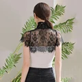 Women Lace Detachable Collar Embroidery Wrap Dress Neck Decor High-neck Ruffle Clothing Decoration Floral Ties Accessories preview-5