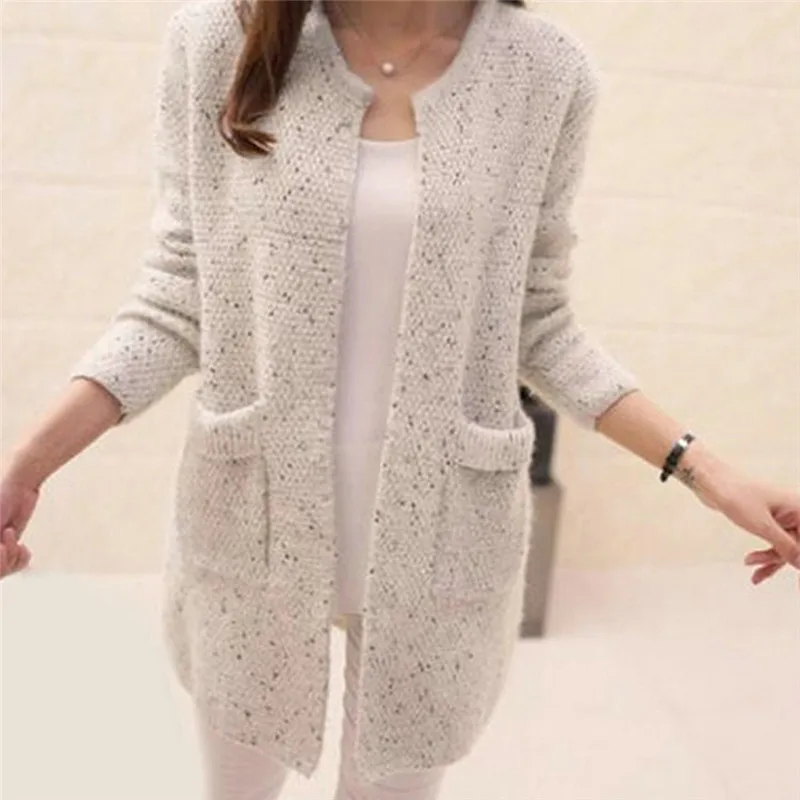 Mid-length Cardigan Pockets Fashion 