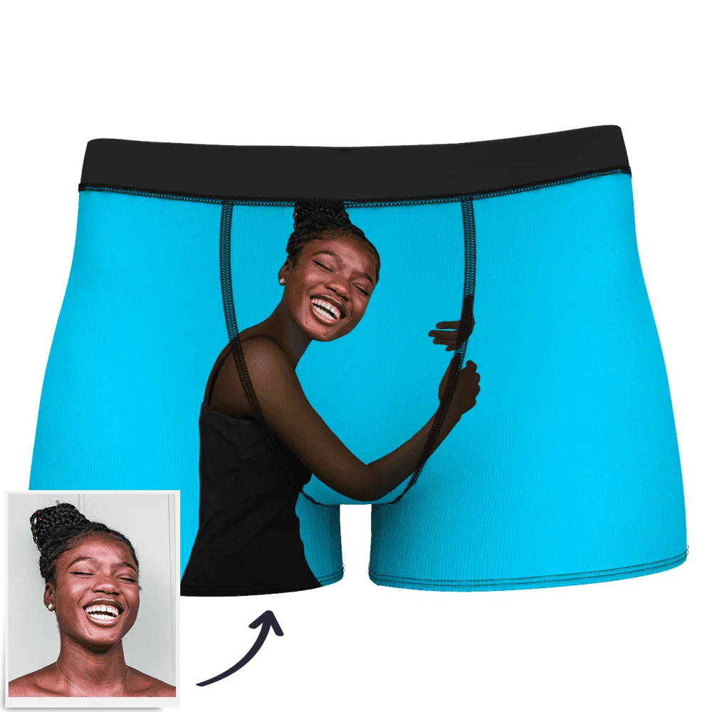 Customize name photo boxer On Body Dark Skin Valentines Day