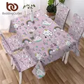 BeddingOutlet Cute Whale Table Cloth Narwhal Unicorn Tablecloth Cartoon Pink Table Cover Clouds Rainbow Waterproof Table Linen