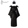 M-XL Three Size Halloween Maleficent Cosplay Costumes Woman Scary Horror Clothing Set with Horns Black Queen Witch Clothing 5siz preview-5