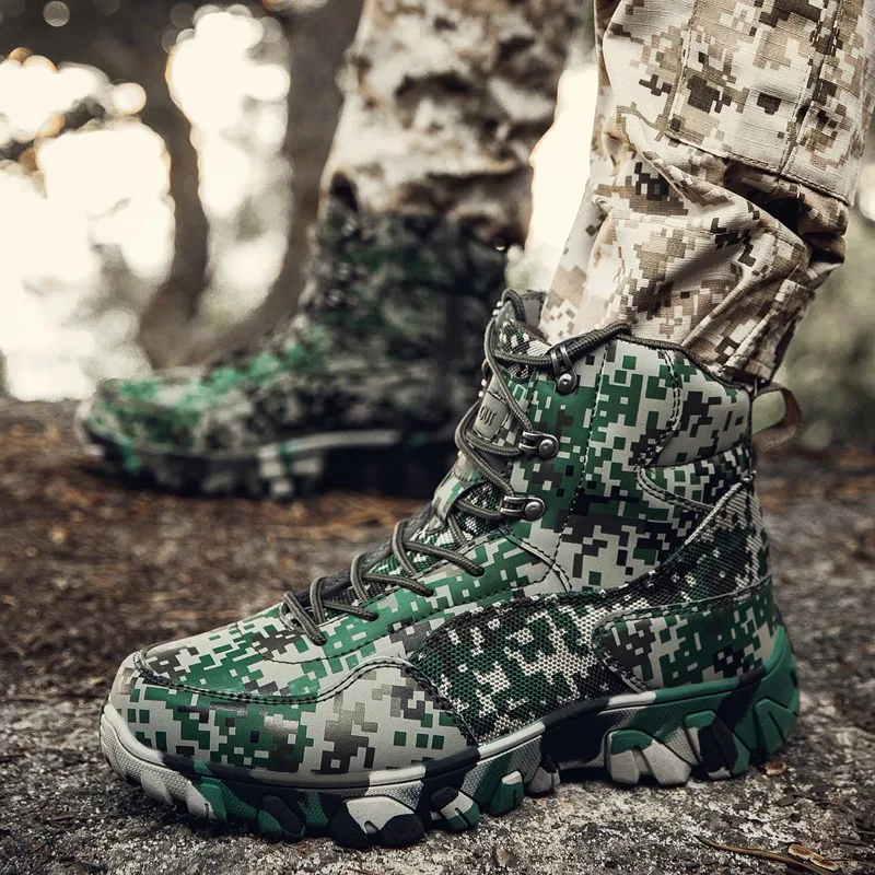 camo hiking boots for men