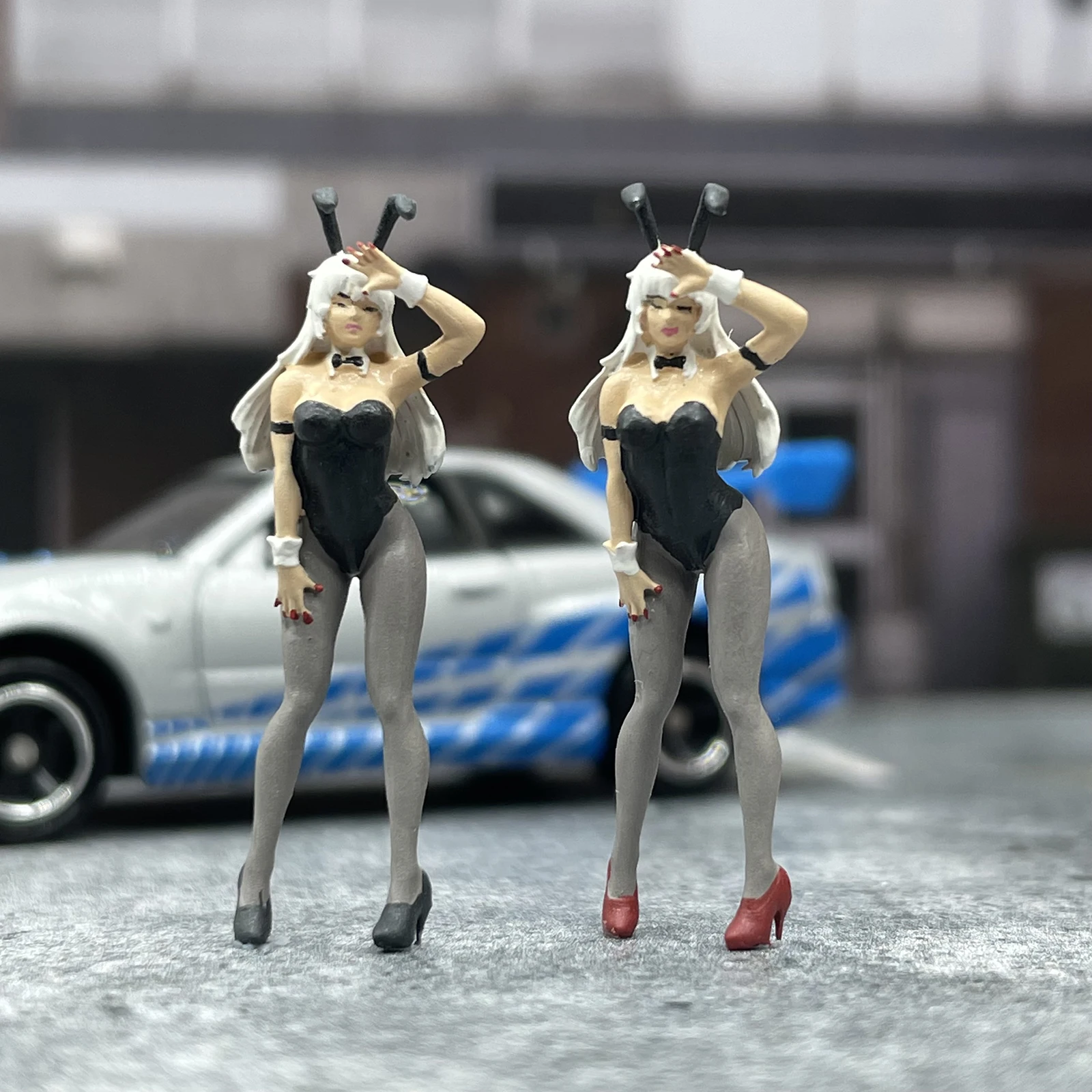 Купить Экшн и фигурки для фигурок | 1/64 Scale Model Sexy Anime Kawaii Bunny  Girl Car Model Girl Cast Alloy Car Simulation Static Figures Diorama  Miniature Scene