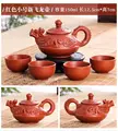 Authentic Yixing Dragon Teapot Sets 5pcs Ceramic Purple Clay Kung Fu Tea Set 1 Teapot + 4 Cups Handmade Zisha Teapot Set preview-4