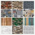 Home Decor 3D PVC Wood Grain Wall Paper Brick Stone Wallpaper Self-Adhesive Living Room Bedroom Wall Stickers  Decoration preview-1