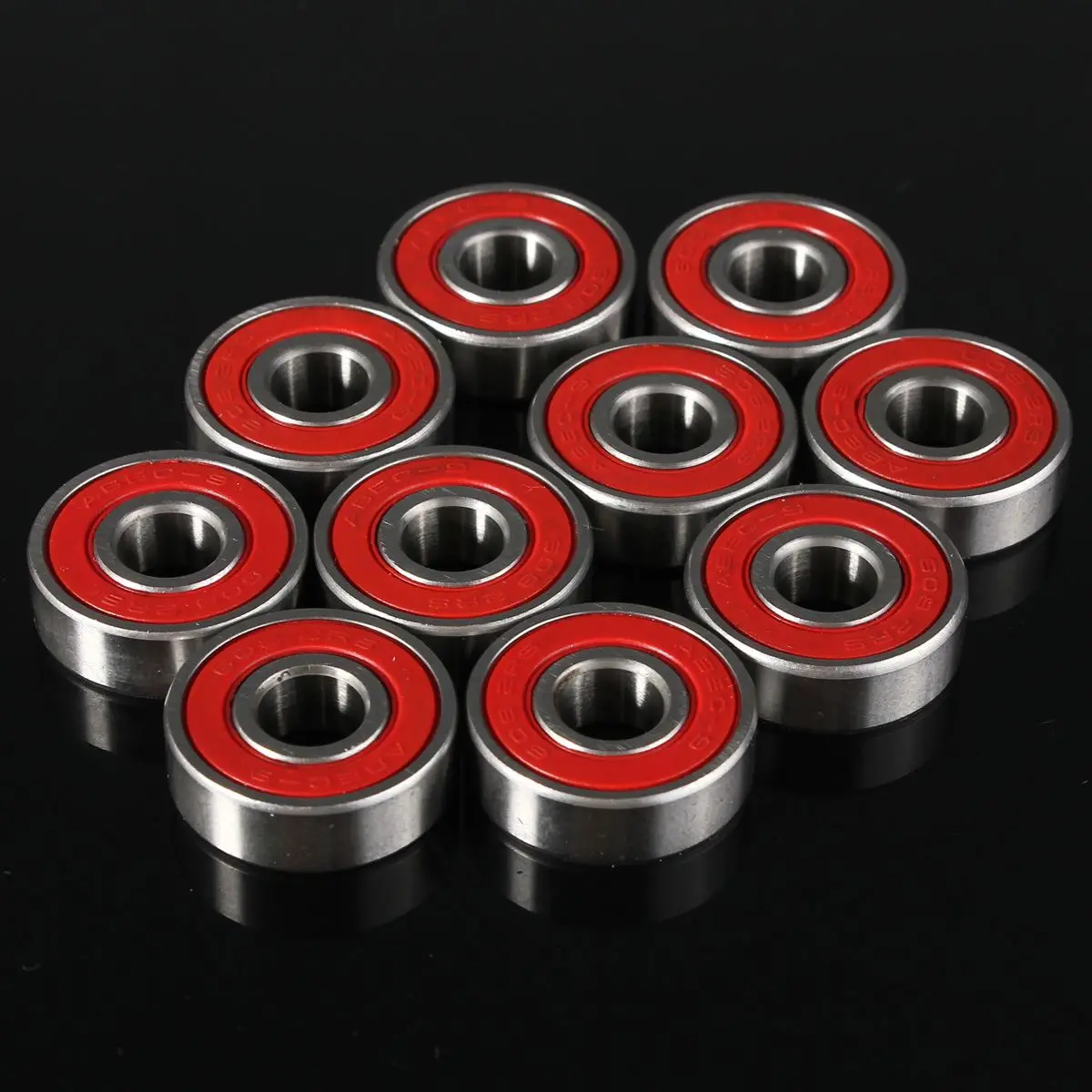 Agora oplismos emon 10x Abec 9 608 2rs Inline Anti Rust Skateboard Wheel Bearing Red Sealed 8x22x7mm Shaft Roller Skate Wheel Bearing