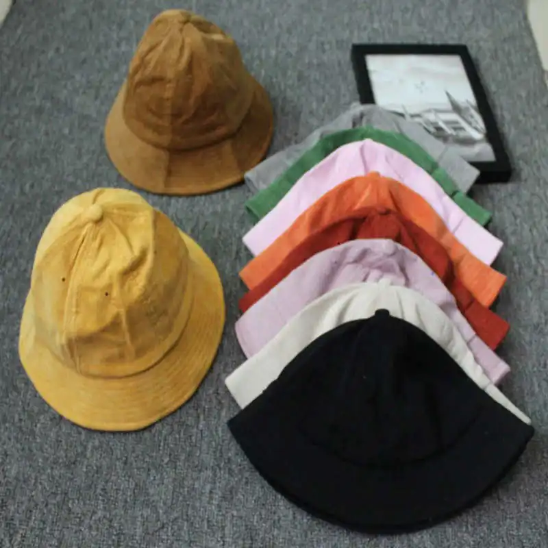 2020 Corduroy Tweed Bucket Hat Women 