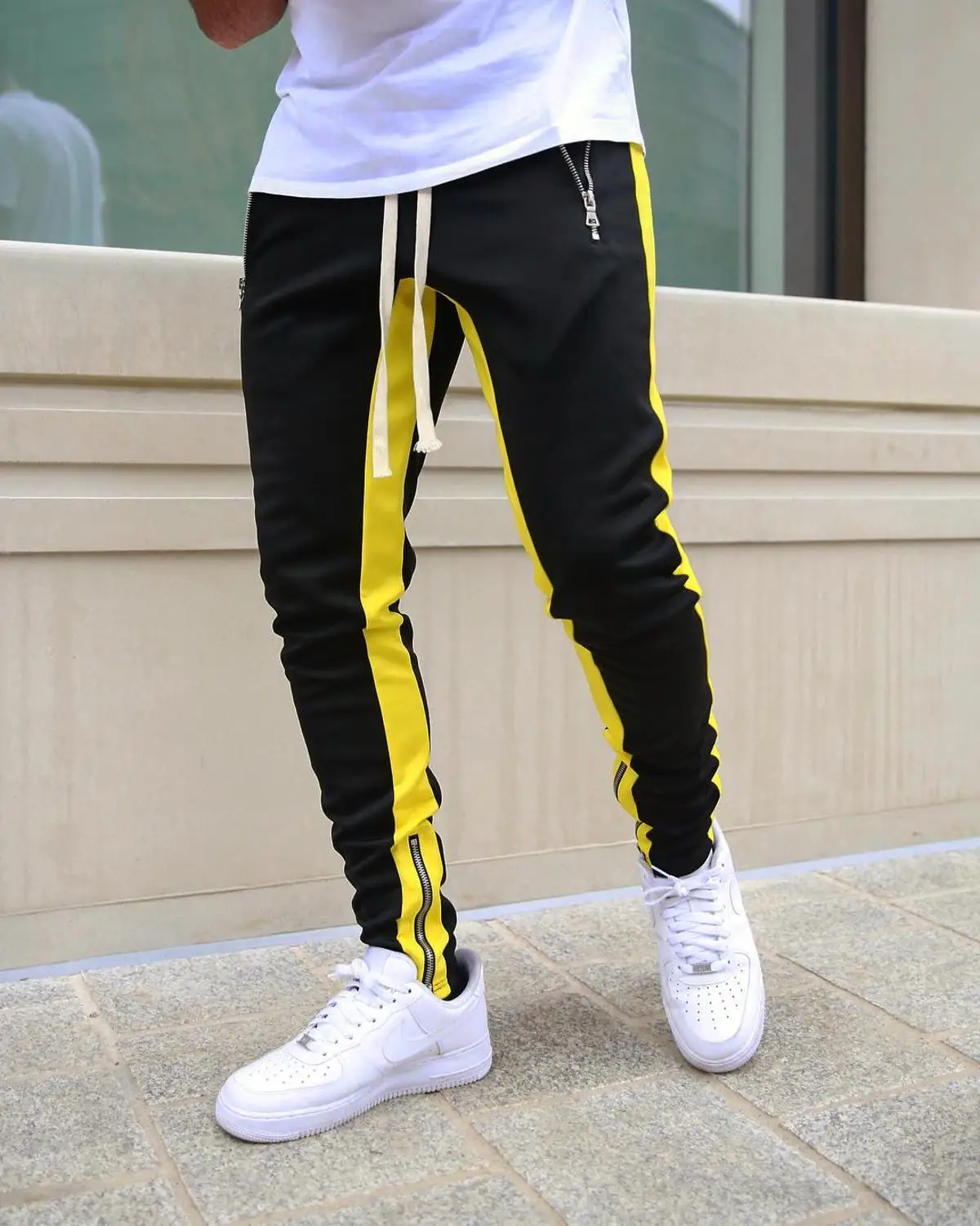 Jogging Pants Men Striped Sport 