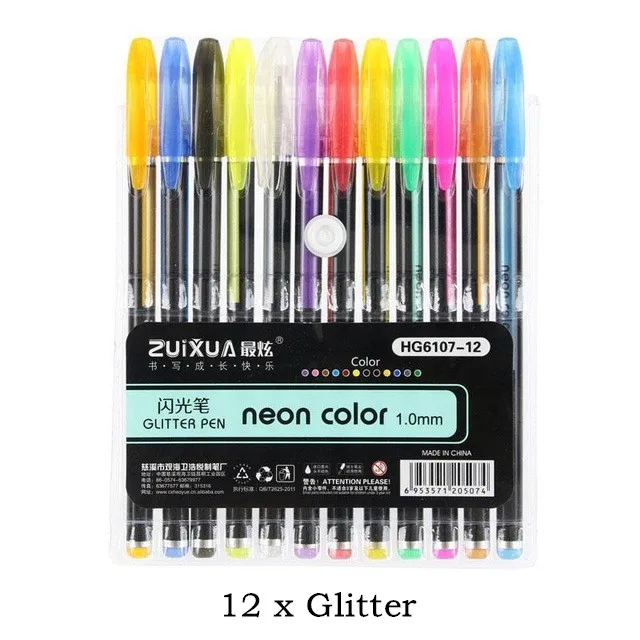 48 Colors Gel Pens Set Glitter Gel Pen For Adult Coloring Books