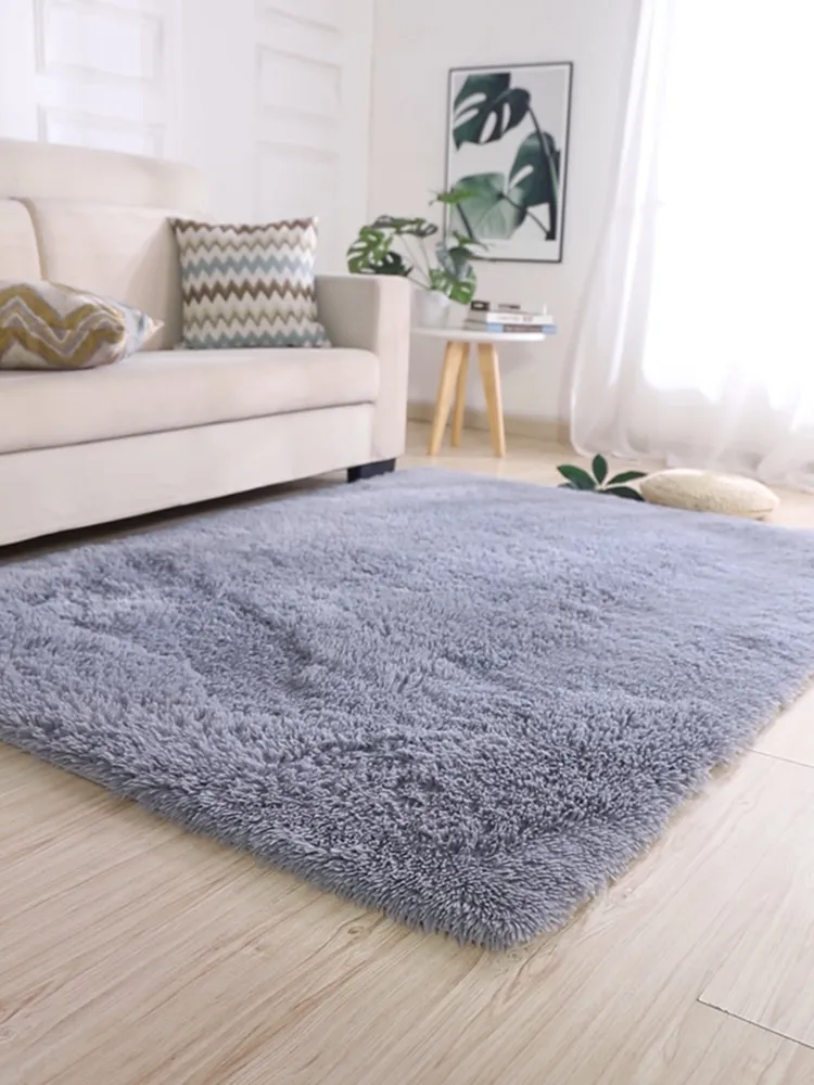 grey faux fur rug large