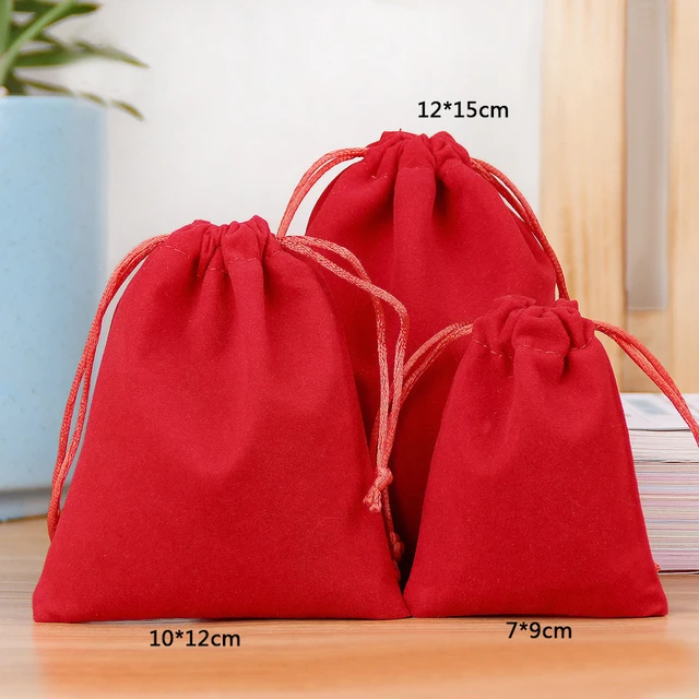 velvet drawstring makeup bolsa