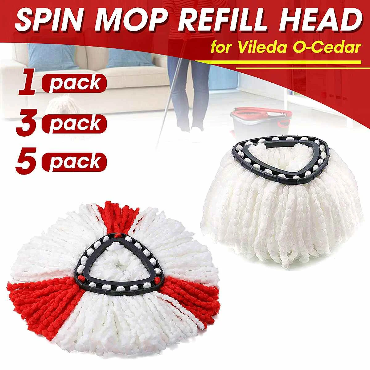 1/3/5pcs Microfiber Spin Mop Clean Refill Replacement Head for Vileda O-Cedar EasyWring Mop Home Cleaning Tools Mop Accessories