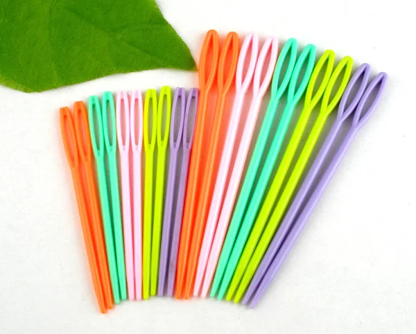 1Set(20PCs/Set)  Multicolor Plastic Sewing Needles For Crafts Clothing Shoes DIY Kniting Needles Cusp Crochet Hooks-animated-img