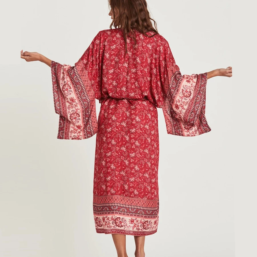 women Cardigan floral print Boho blouse 