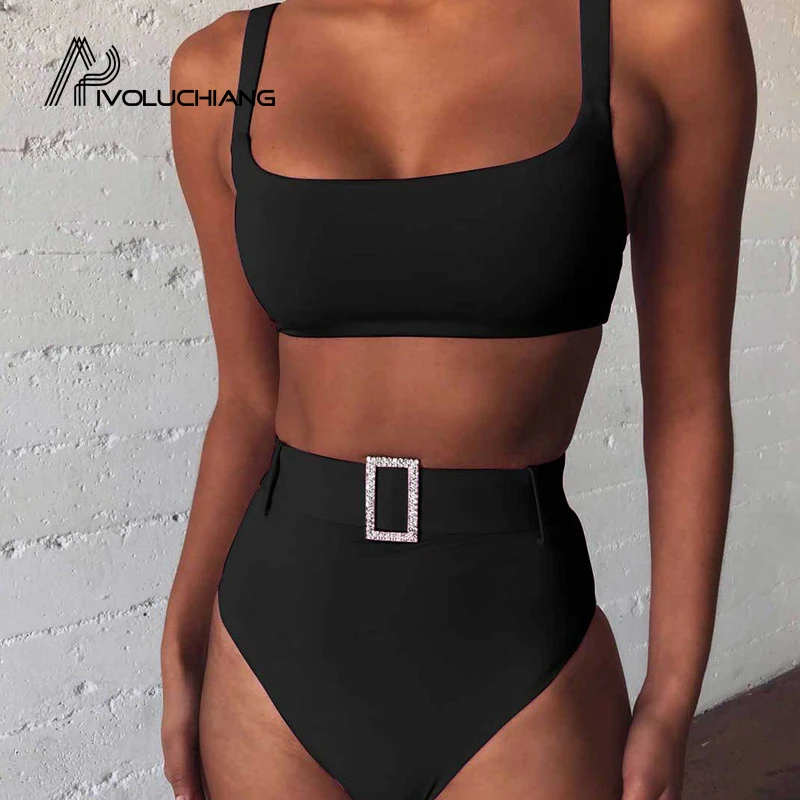 high waist padded bikini