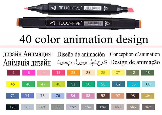 TouchFIVE 24/30/40/60/80/168lot Markers Hand Painted Manga Drawing