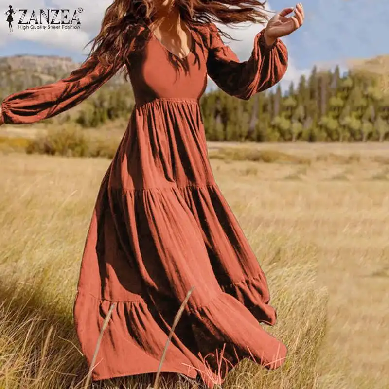 ZANZEA Bohemian Sundress Women's Puff 